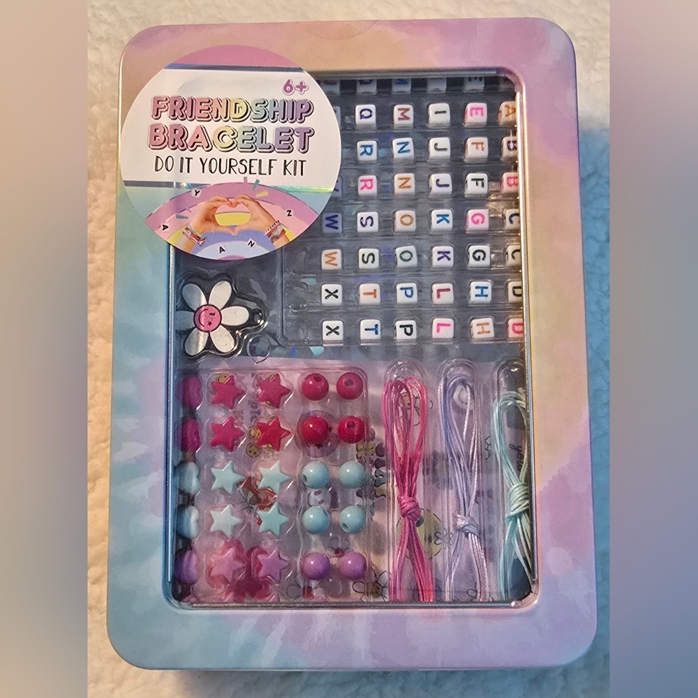 Friendship Bracelet DIY Kit with Stickers Beads and Strings
